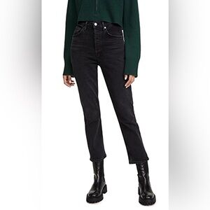AGOLDE Rylie Crop Black Jeans Straight Leg size 29 K11